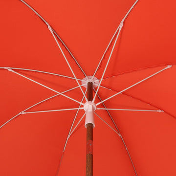 Horizon 6.5 ft. Classic MidCentury Scalloped Fringe Market Beach Umbrella